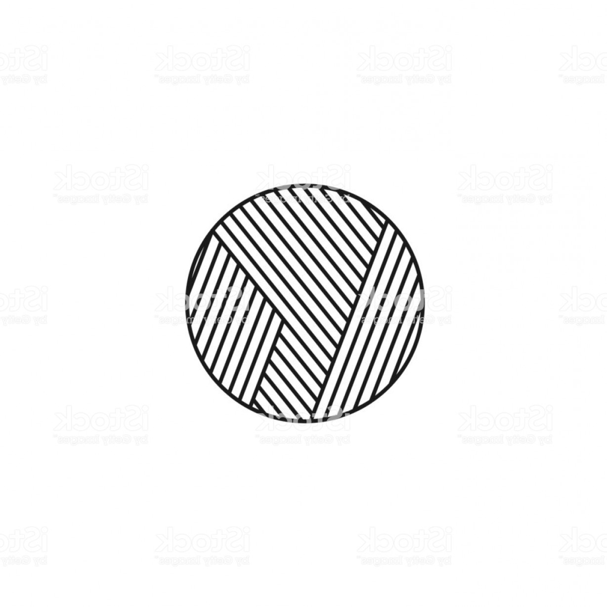 1228x1228 Black White Vector Illustration Of Knitting Wool Ball Line Icon