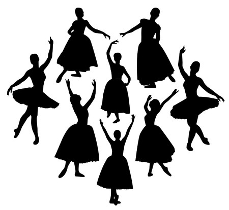 450x414 Ballerina Silhouettes Royalty Free Vector Graphics