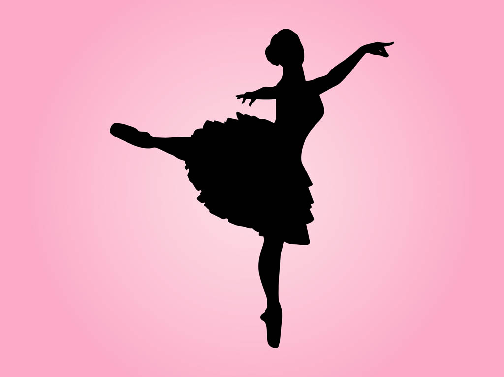 1024x765 Dancing Ballerina Silhouette Vector Art Graphics