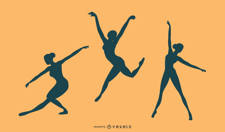 900x529 Ballerina Silhouette Vector Set