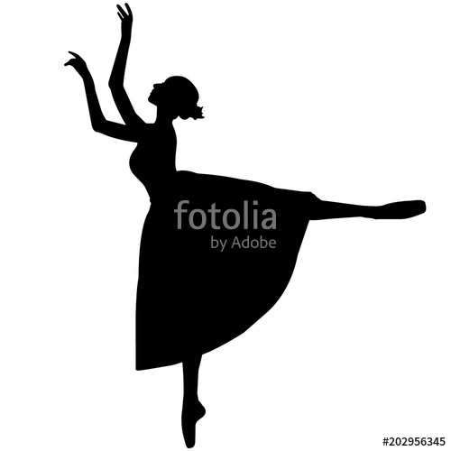 500x500 Ballerina Dancer Silhouette, Ballet Dance Clipart, Ballerina