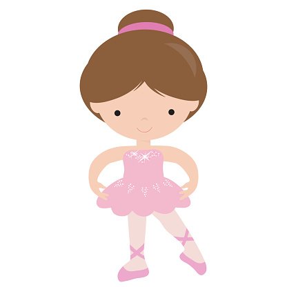 416x416 Pretty Ballerina Vector Cartoon Illustration Premium Clipart