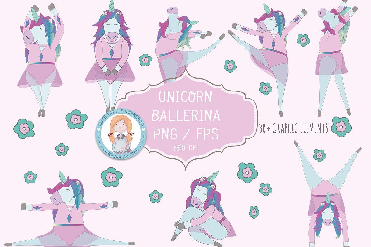 Unicorn Ballerina Vector Set 1191x794 Unicorn Ballerina Vector Set