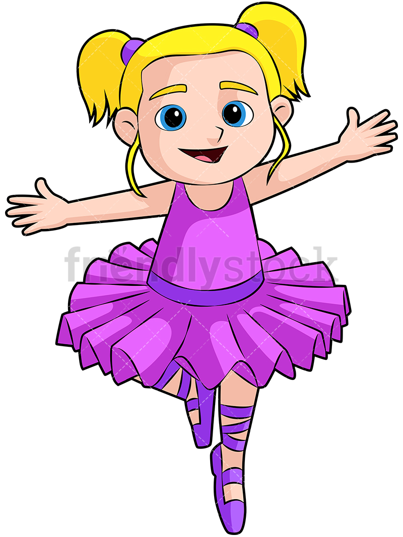 800x1067 Little Girl Ballet Dancer Cartoon Vector Clipart