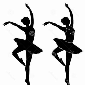300x300 Silhouette Classic Ballet Dancer Black White Drawing White