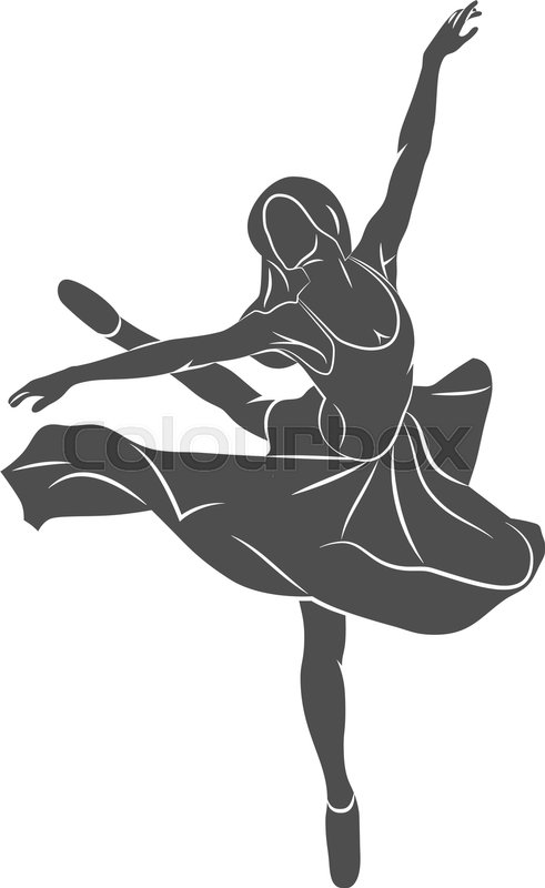 491x800 Silhouette Ballerina Dancing On A Stock Vector Colourbox