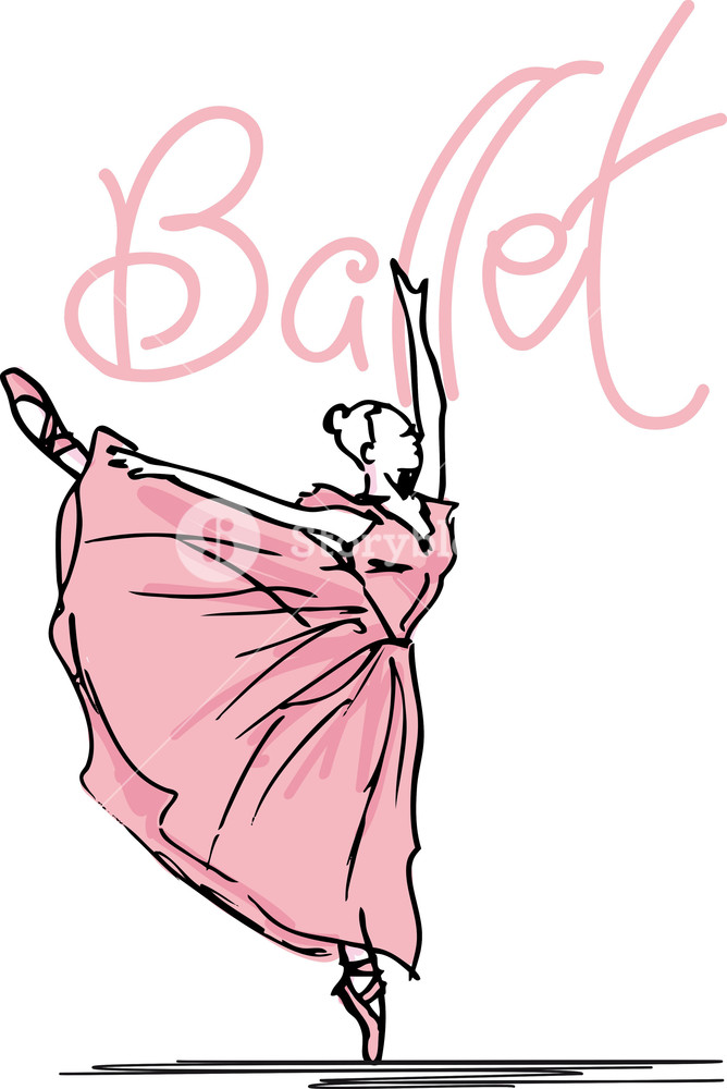 668x1000 Sketch Of Ballet Dancer Vector Illustration Royalty Free Stock