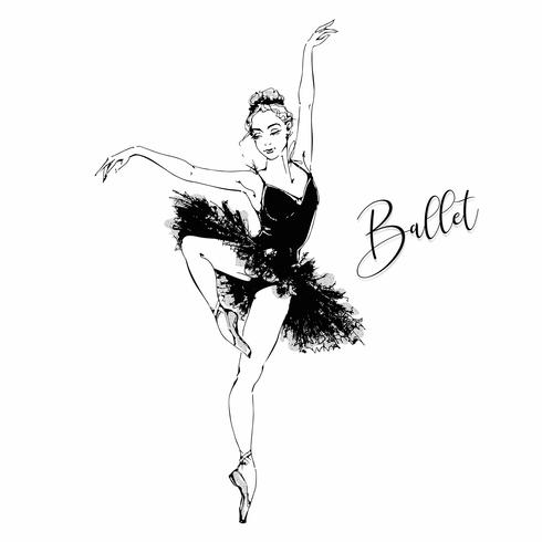 490x490 Ballerina Black Swan Ballet Dance Vector Illustration