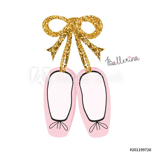 Fashion Print With Pink Ballet Shoes Vector Hand Drawn 500x500 Fashion Print With Pink Ballet Shoes Vector Hand Drawn