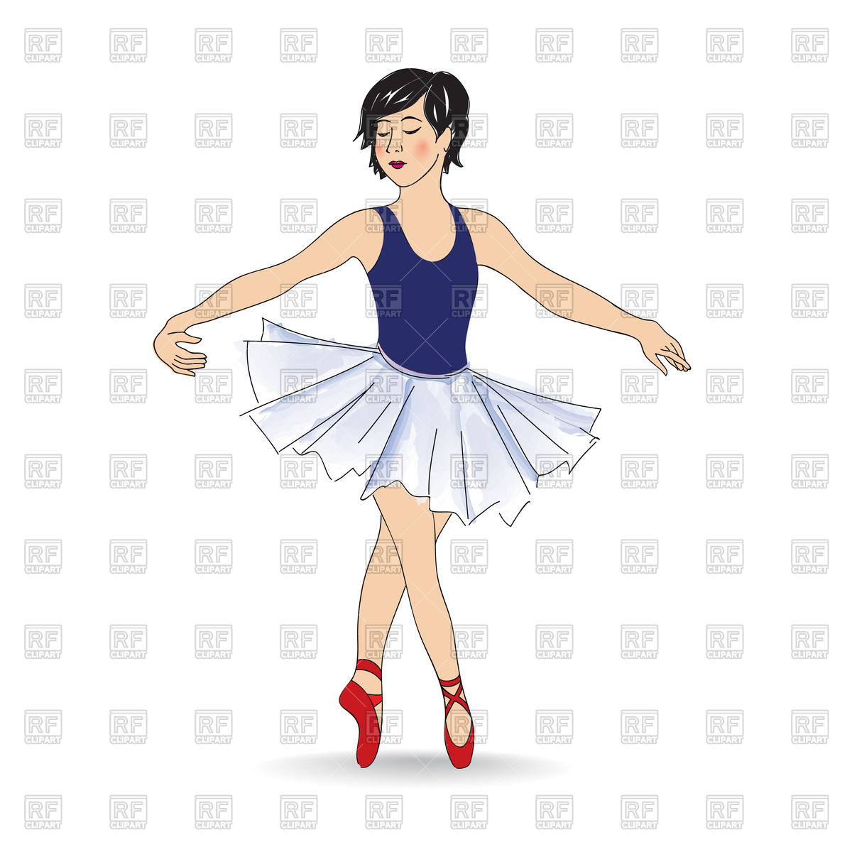 Girl Dancing In Ballet Shoes And Ballet Tutu Vector Image 1200x1200 Girl Dancing In Ballet Shoes And Ballet Tutu Vector Image