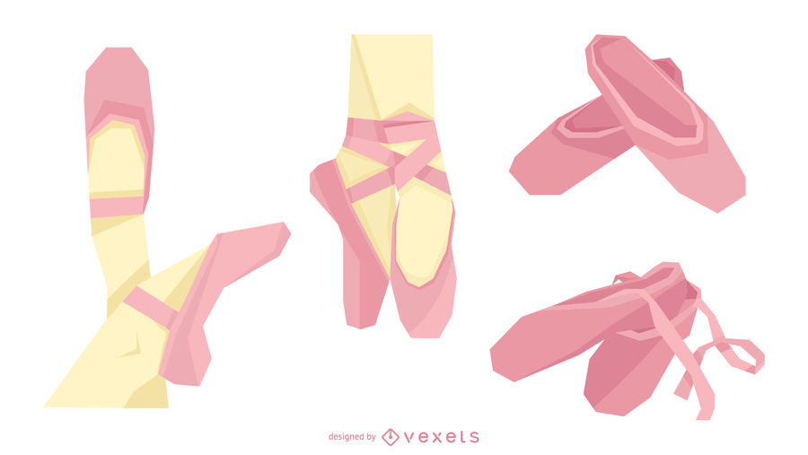 Pink Ballet Shoes Vector Set 900x507 Pink Ballet Shoes Vector Set