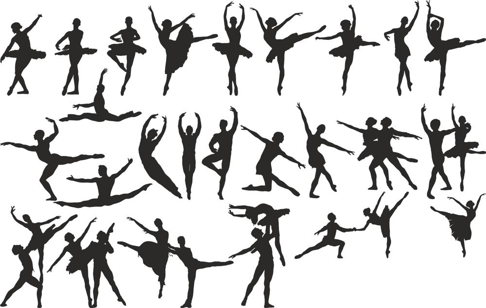 1000x634 Ballet Dancer Silhouette Vector Set Free Vector Cdr Free Download