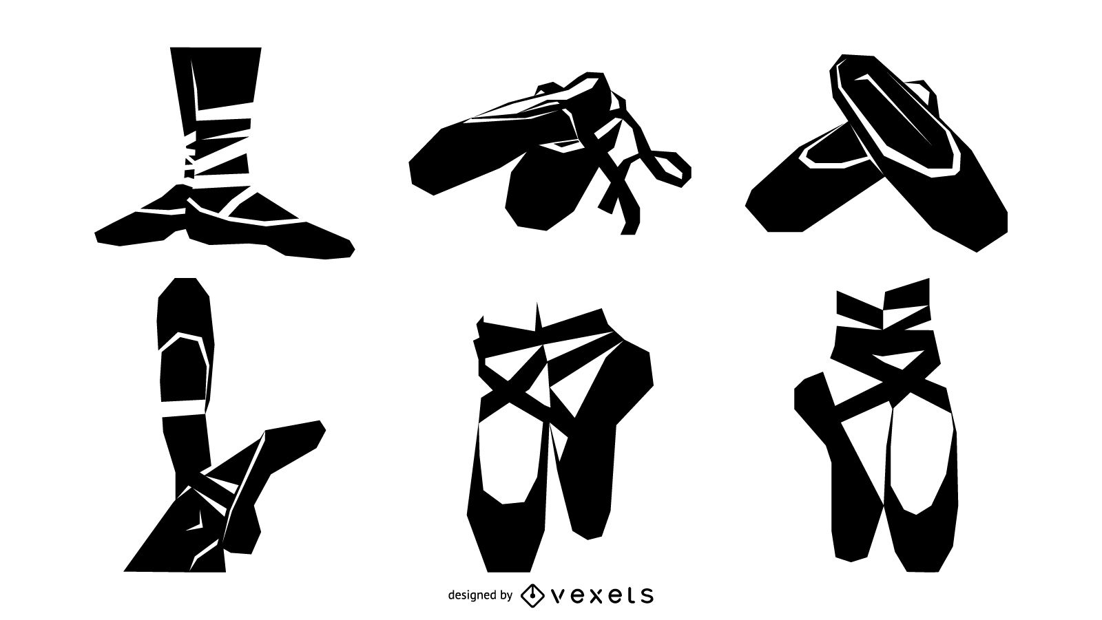 1600x901 Ballet Shoes Silhouette Set