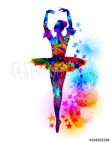 388x500 Colorful Ballet Dancer Illustration