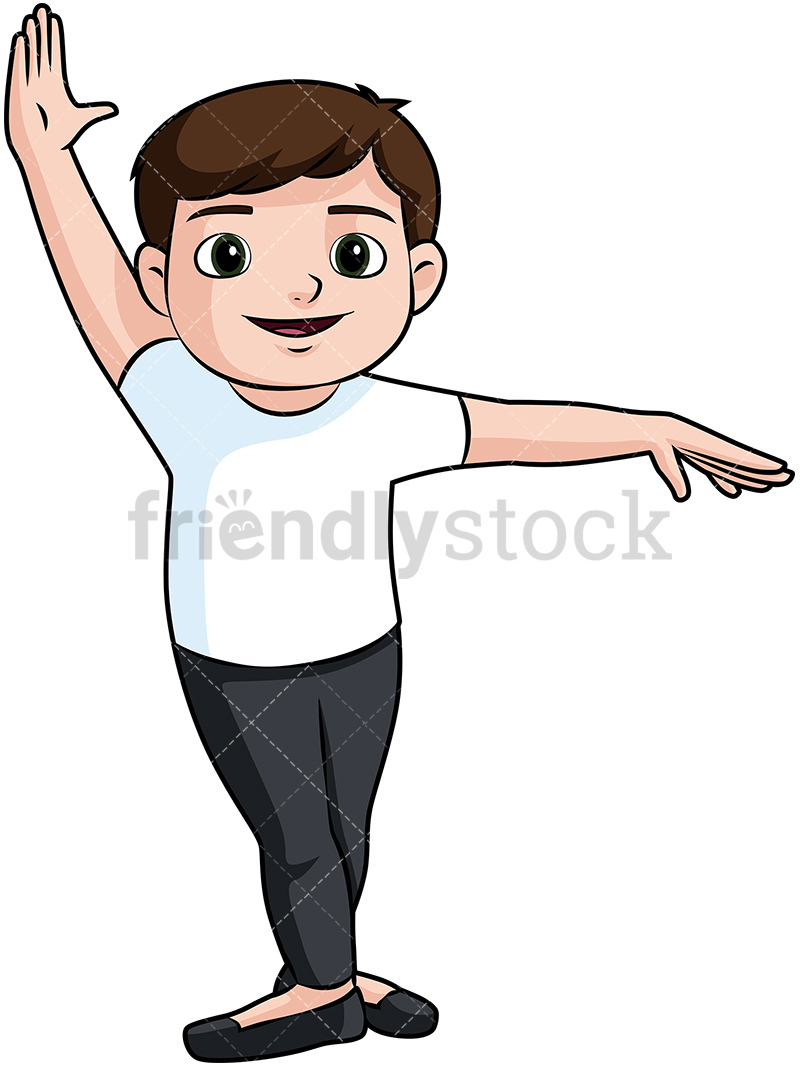 800x1067 Little Boy Doing Ballet Cartoon Vector Clipart