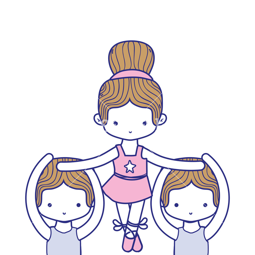 1000x1000 Colorful Group Dancing And Practice Performance Ballet Vector