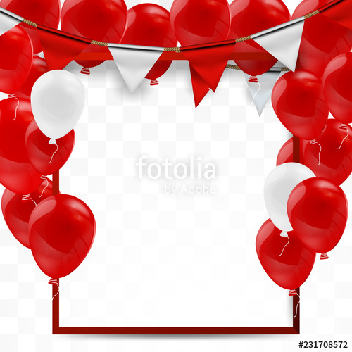 500x500 Celebrate Background Party Flags With Confetti Realistic