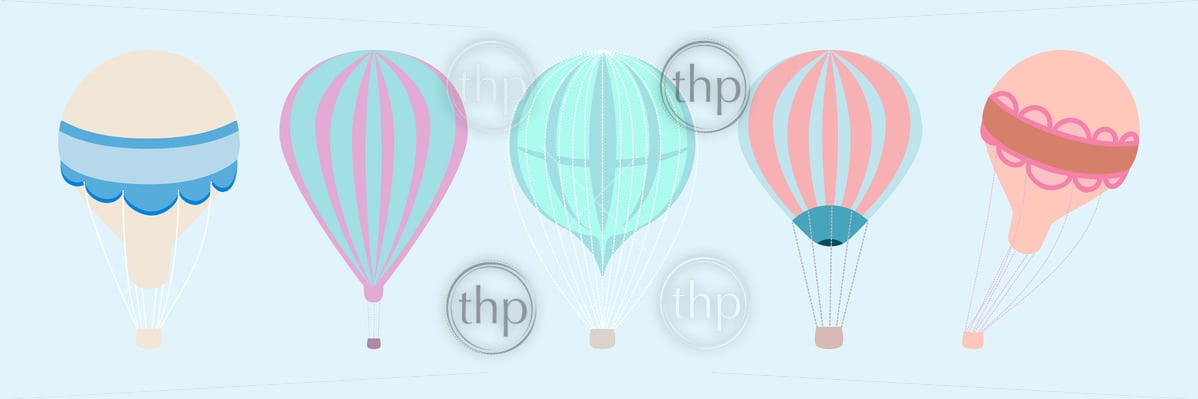 1198x399 Classic Style Hot Air Balloons Vector With Different Varieties