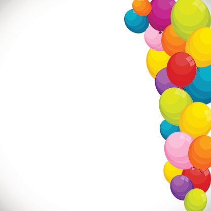 Color Glossy Happy Birthday Balloons Banner Background Vector 416x416 Color Glossy Happy Birthday Balloons Banner Background Vector