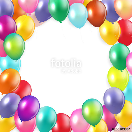 Glossy Happy Birthday Balloons Background Vector Illustration 500x500 Glossy Happy Birthday Balloons Background Vector Illustration