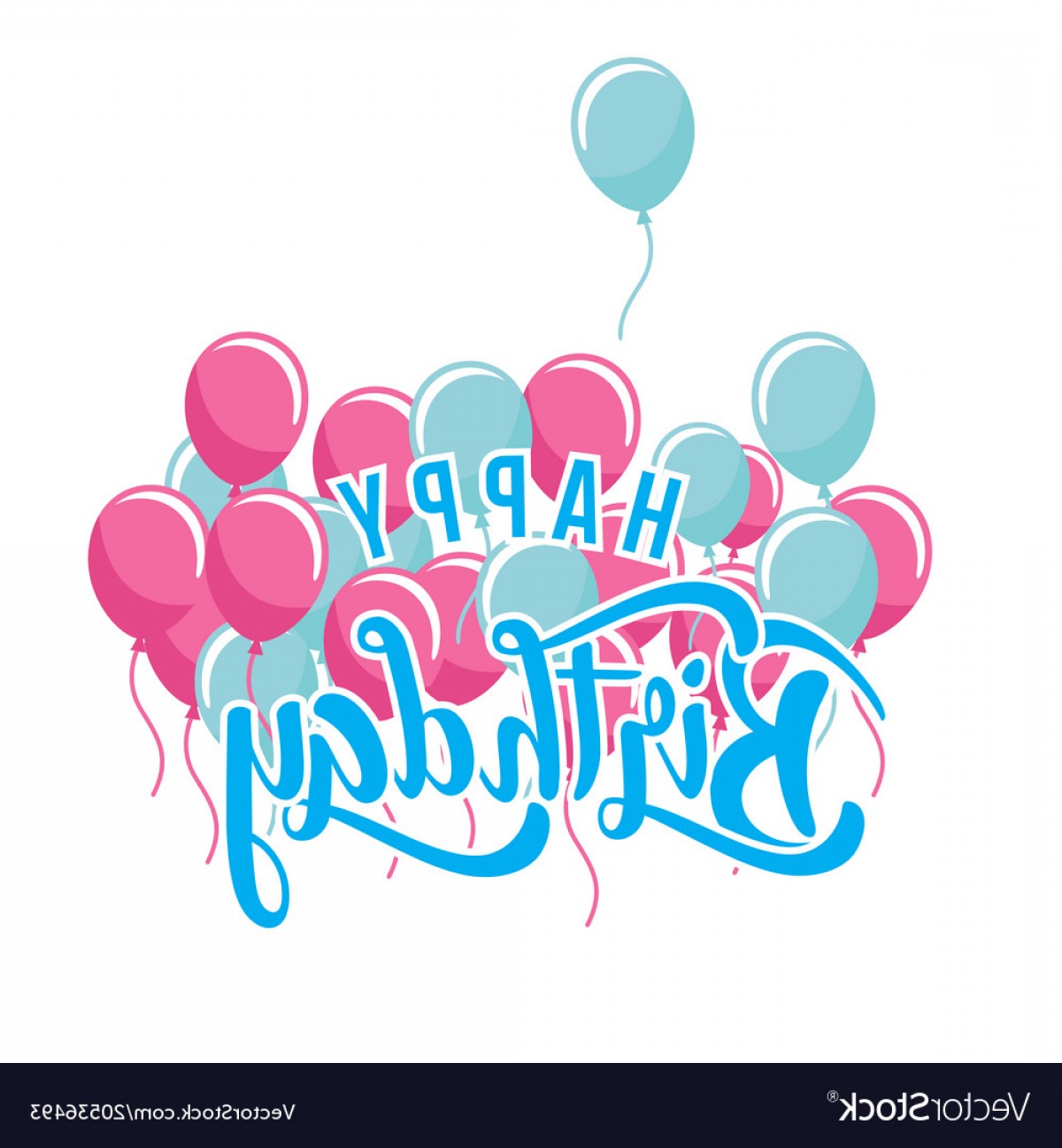 Happy Birthday Blue Pink Balloon White Background Vector Soidergi 1200x1296 Happy Birthday Blue Pink Balloon White Background Vector Soidergi