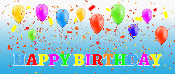 Happy Birthday Colorful Balloons And Confetti On Transparent 600x256 Happy Birthday Colorful Balloons And Confetti On Transparent