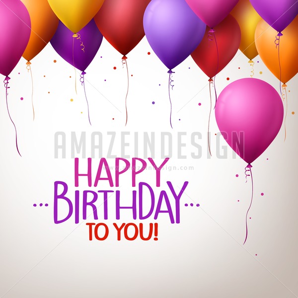 Vector Happy Birthday Balloons Flying For Party 600x600 Vector Happy Birthday Balloons Flying For Party