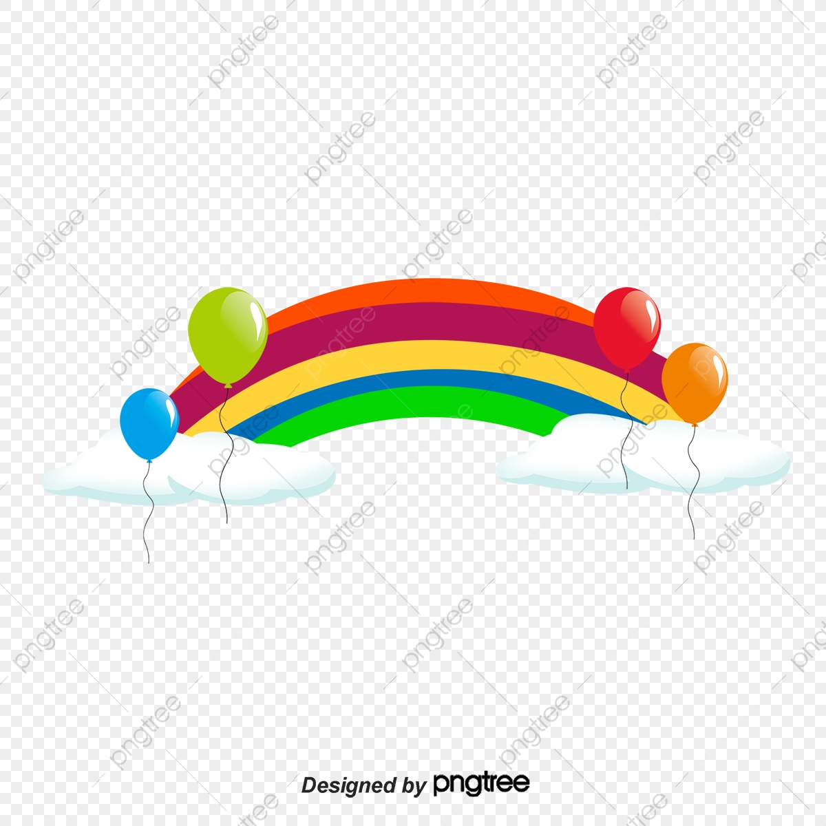 1200x1200 Cartoon Rainbow Balloon Festive Decoration Background Vector