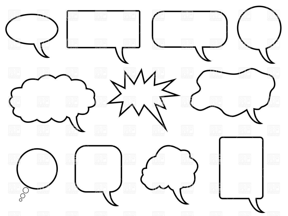 1200x900 Cartoon Simple Speech Bubbles And Balloon Vector Image Of Signs