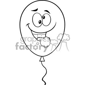300x300 Clipart Crazy Black And White Balloon Cartoon Mascot Character