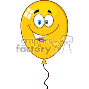 300x300 Royalty Free Rf Clipart Smiling Yellow Balloon Cartoon