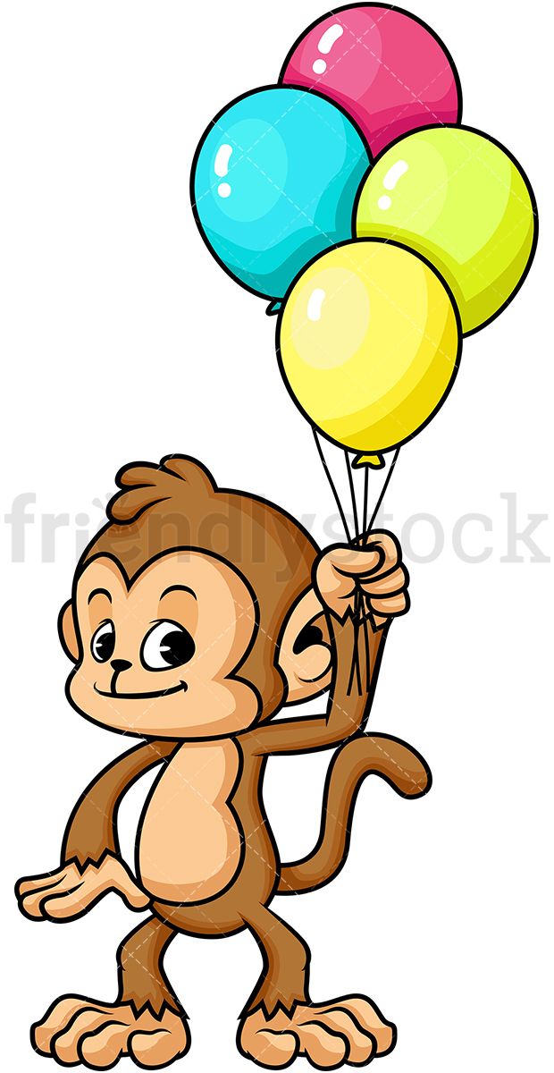 620x1200 Monkey Holding Balloons Clip Art Monkey Drawing, Balloon