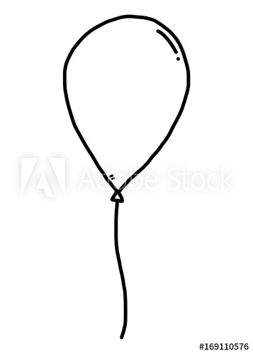357x500 Balloon Cartoon Vector And Illustration, Black And White, Hand