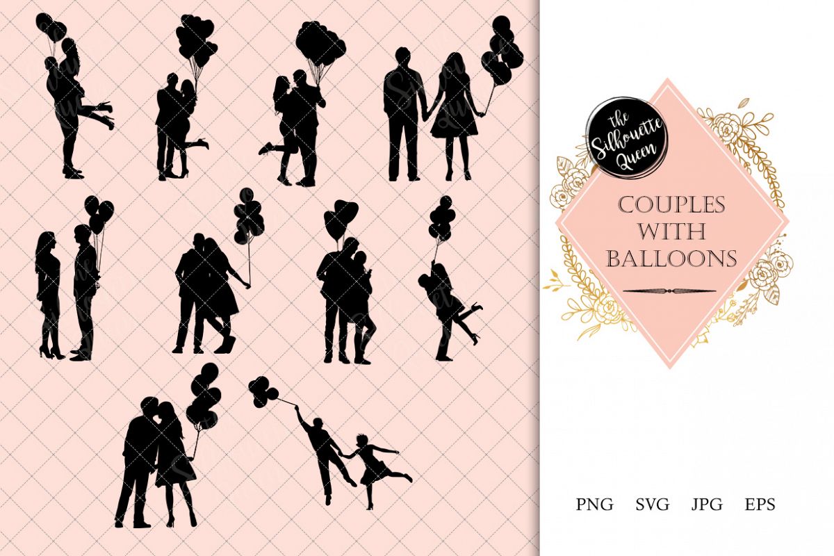 Couples With Balloons Silhouette Love Vector Romantic Da 1200x800 Couples With Balloons Silhouette Love Vector Romantic Da
