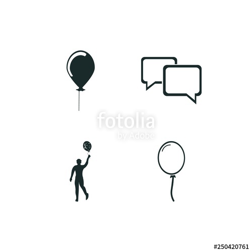 500x500 Balloon Icon Set Boy With Balloon Silhouette And Dialog Icon