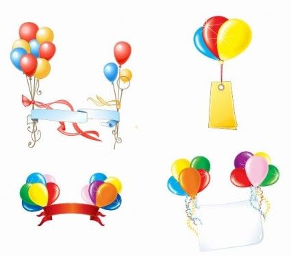 425x373 Beautiful Party Balloons Vector Birthdays Vector Free