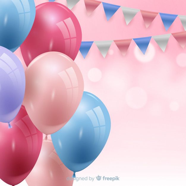 626x626 Birthday Background With Balloons Vector Free Download Happy