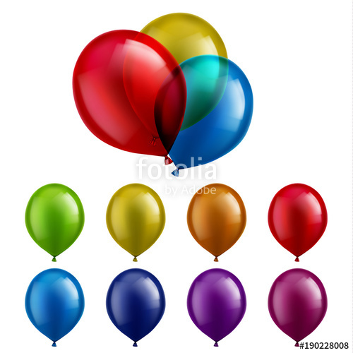 500x500 Transparent Colorful Balloons