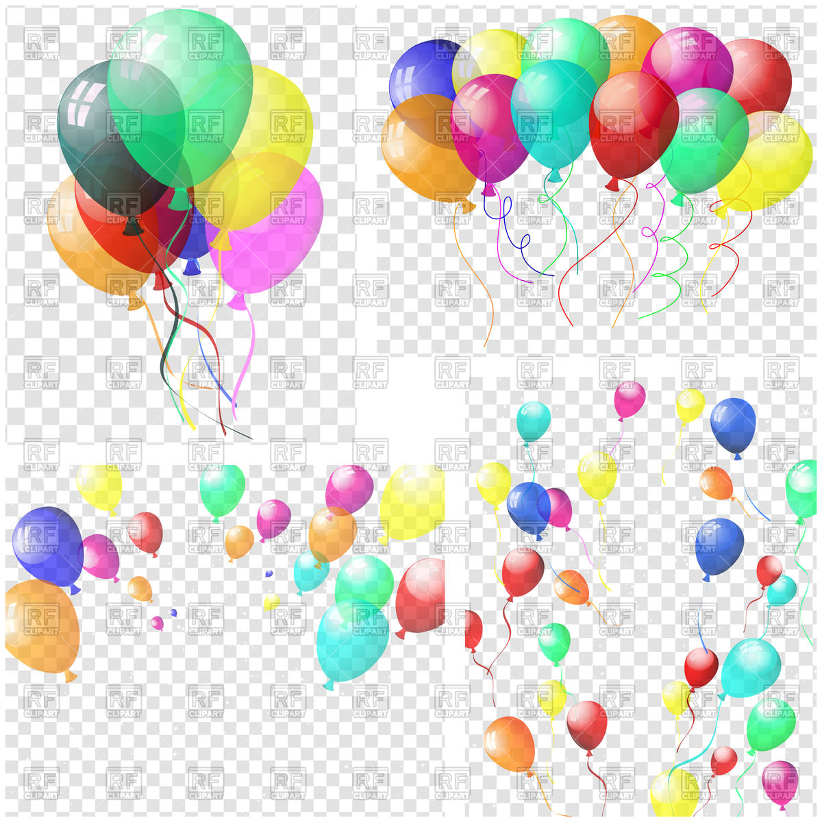 1200x1200 Transparent Colorful Balloons Vector Image Of Objects Angelp