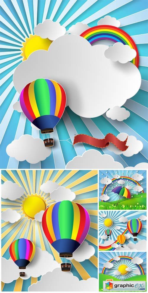 Hot Air Balloon In The Sky, Vector Natural Backgrounds Free 500x991 Hot Air Balloon In The Sky, Vector Natural Backgrounds Free