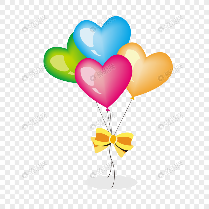 860x860 Festival Heart Shaped Balloon Vector Graphics Icon Png