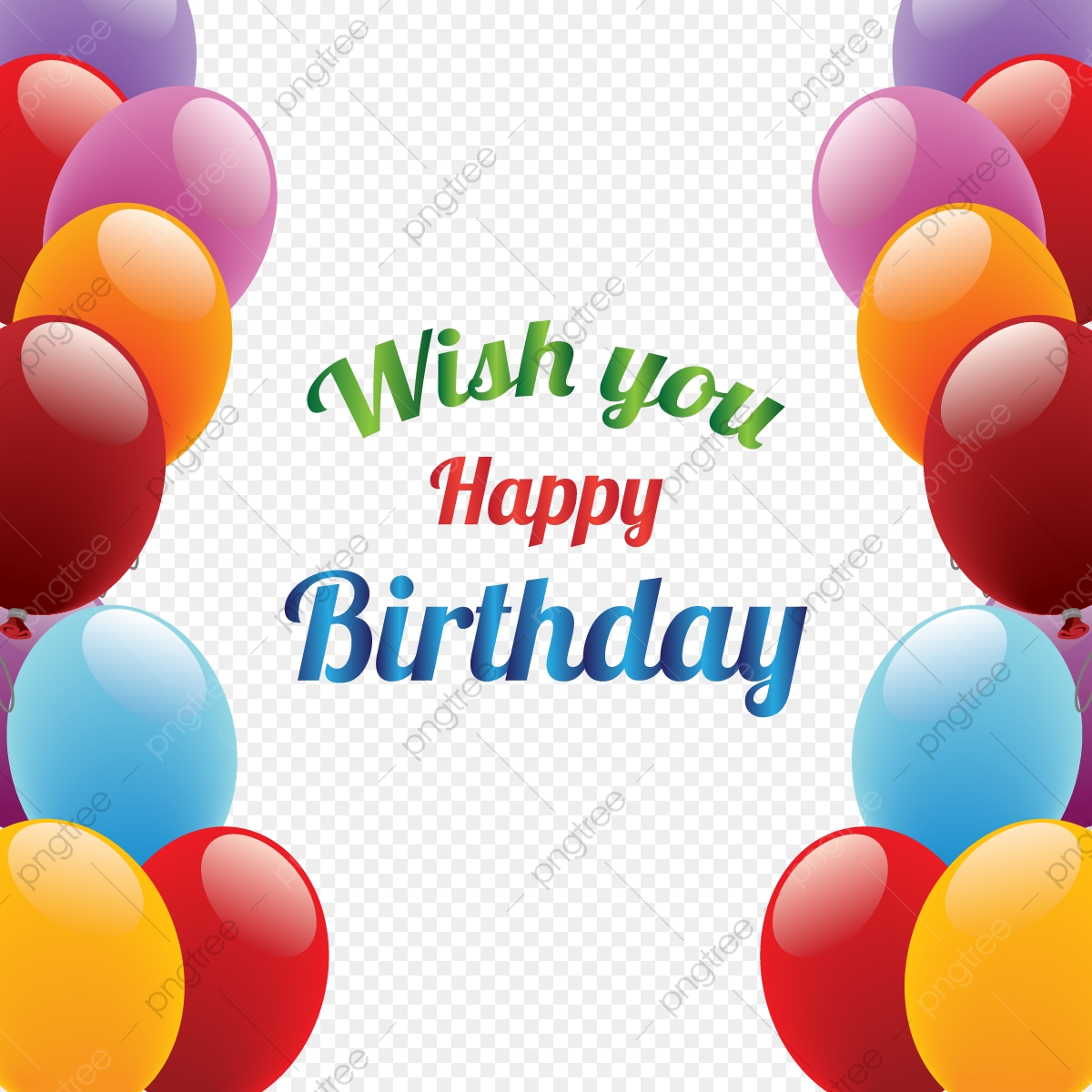 1200x1200 Happy Birthday Wish Balloons Vector Illustration, Abstract