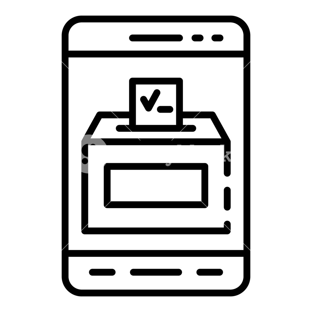 1000x1000 Smartphone Video Ballot Box Icon Outline Smartphone Video Ballot