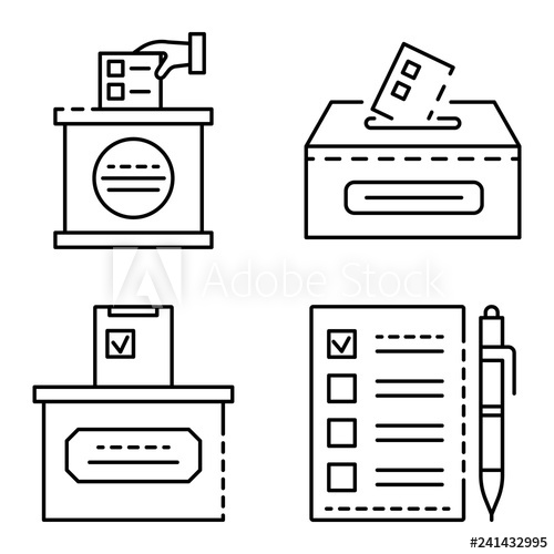500x500 Ballot Icon Set Outline Set Of Ballot Vector Icons For Web Design