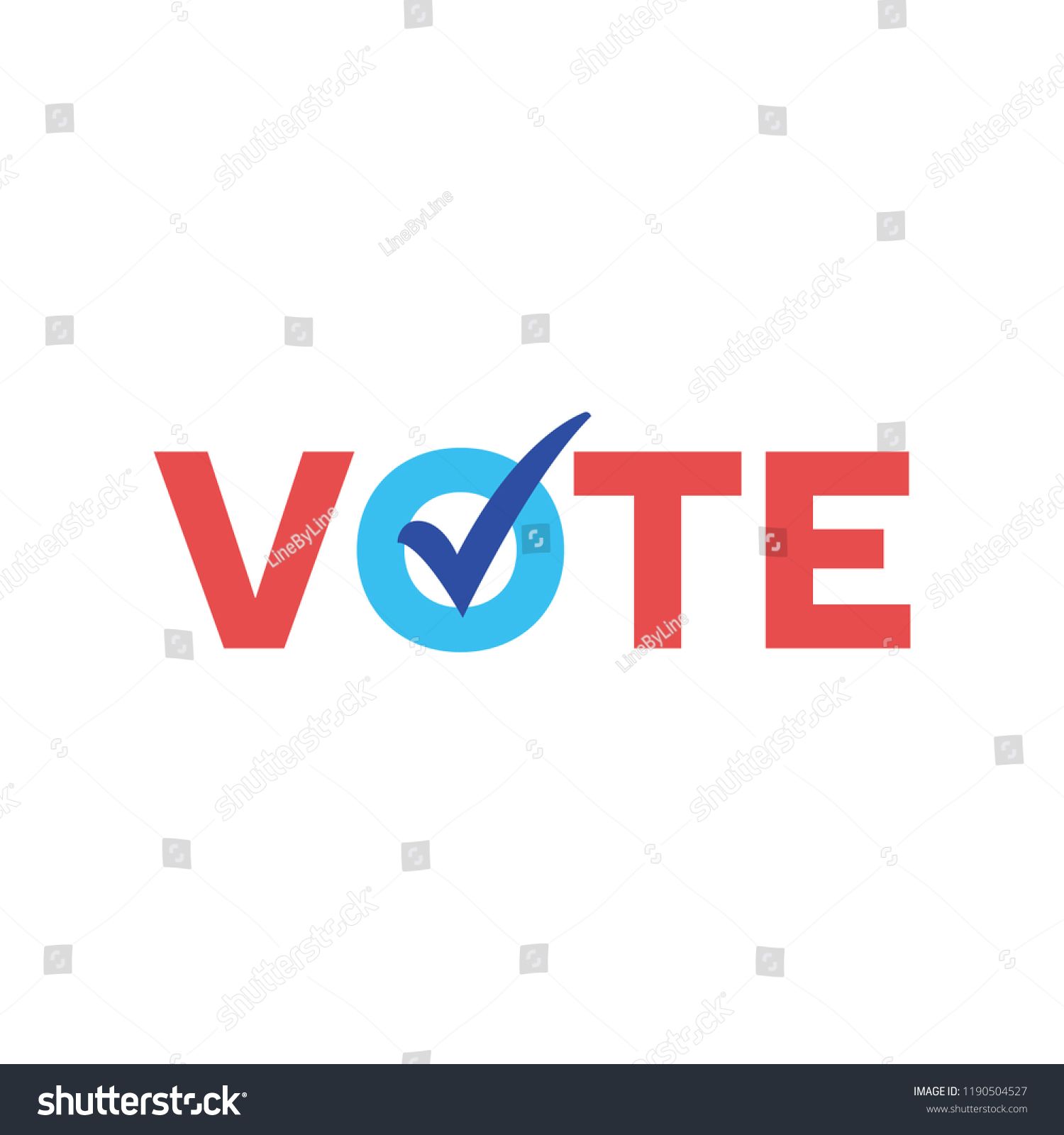 1500x1600 Vote Check Mark Ballot Vector Text Typography Message Background