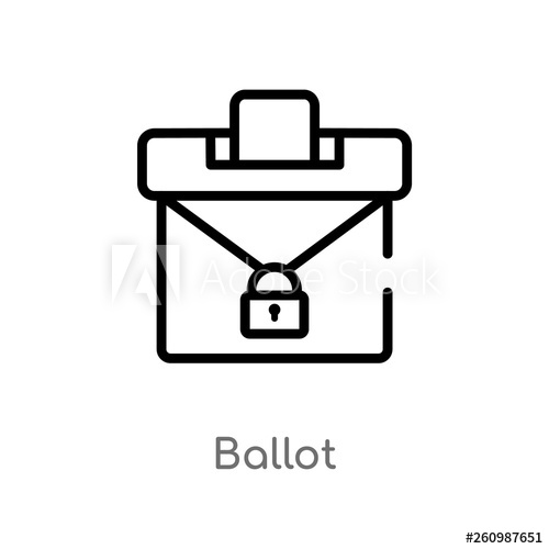 500x500 Outline Ballot Vector Icon Isolated Black Simple Line Element