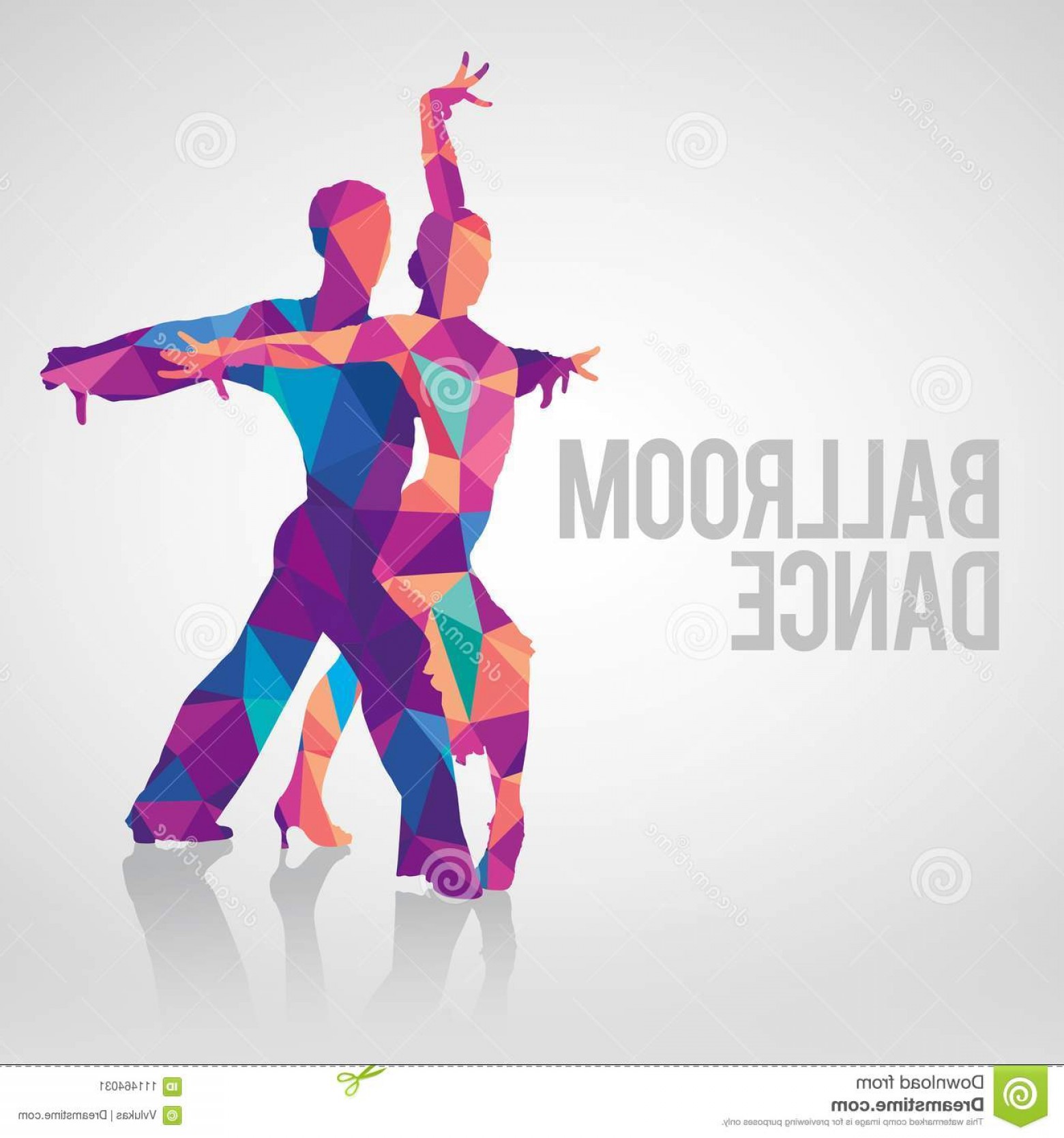 1560x1668 Multicolored Polygonal Vector Silhouette Ballroom Dancers Detailed