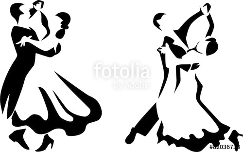 500x312 Stylized Ballroom Dancers Stock Image And Royalty Free Vector