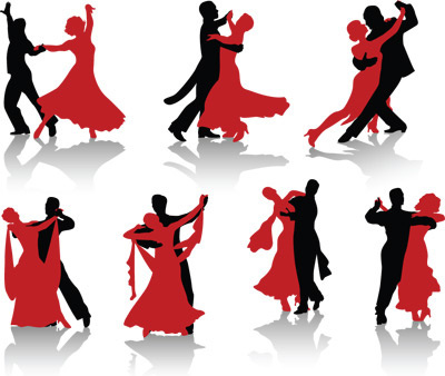 400x338 Couple Ballroom Dancing Silhouette Free Vector Download