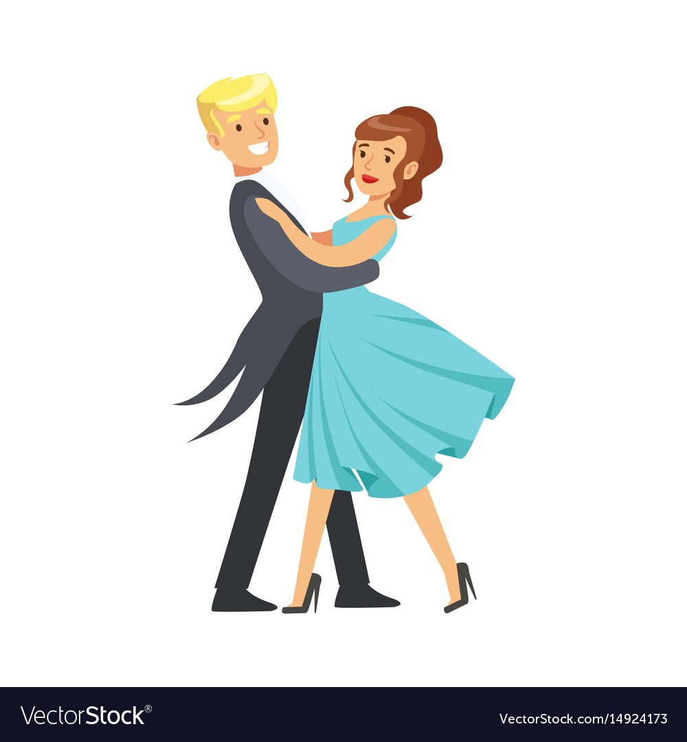 1000x1080 Happy Young Couple Dancing Ballroom Dance In Vector